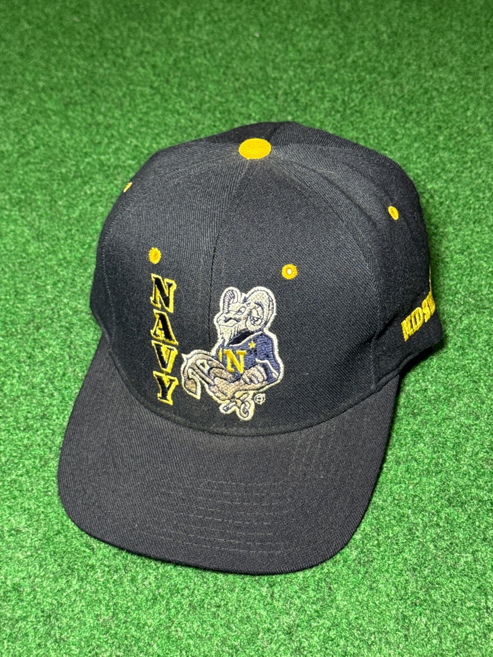 Navy Vintage Starter Hat Stretch Fit 7-7 3/4 90s Goat Embroidered Baseball Cap